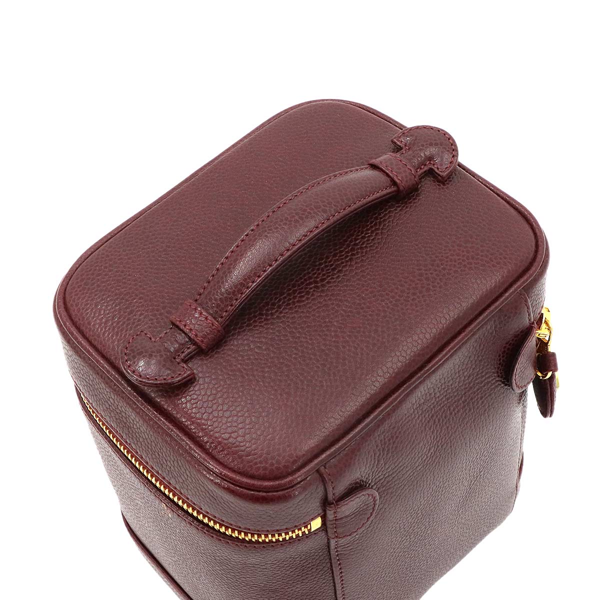 Vanity Hand Bag Leather Bordeaux A01998 Coco Logos Vintage
