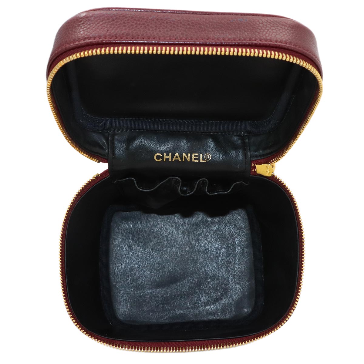 Vanity Hand Bag Leather Bordeaux A01998 Coco Logos Vintage