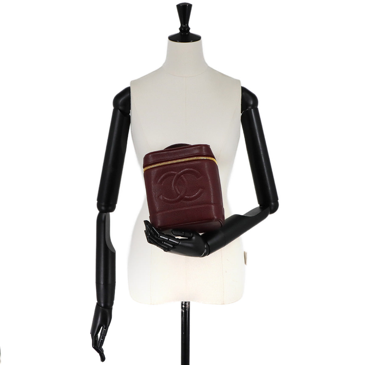 Vanity Hand Bag Leather Bordeaux A01998 Coco Logos Vintage