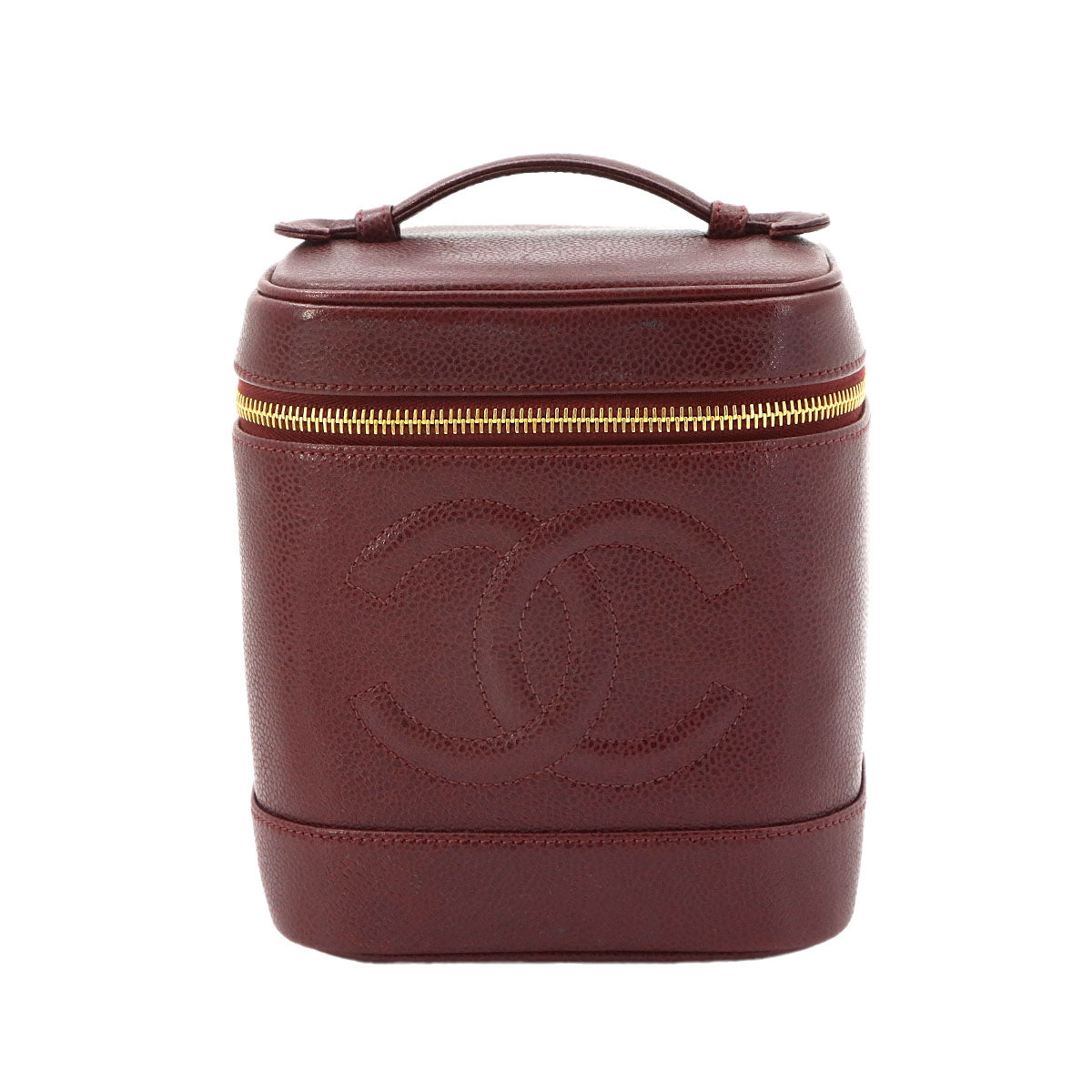 Vanity Hand Bag Leather Bordeaux A01998 Coco Logos Vintage