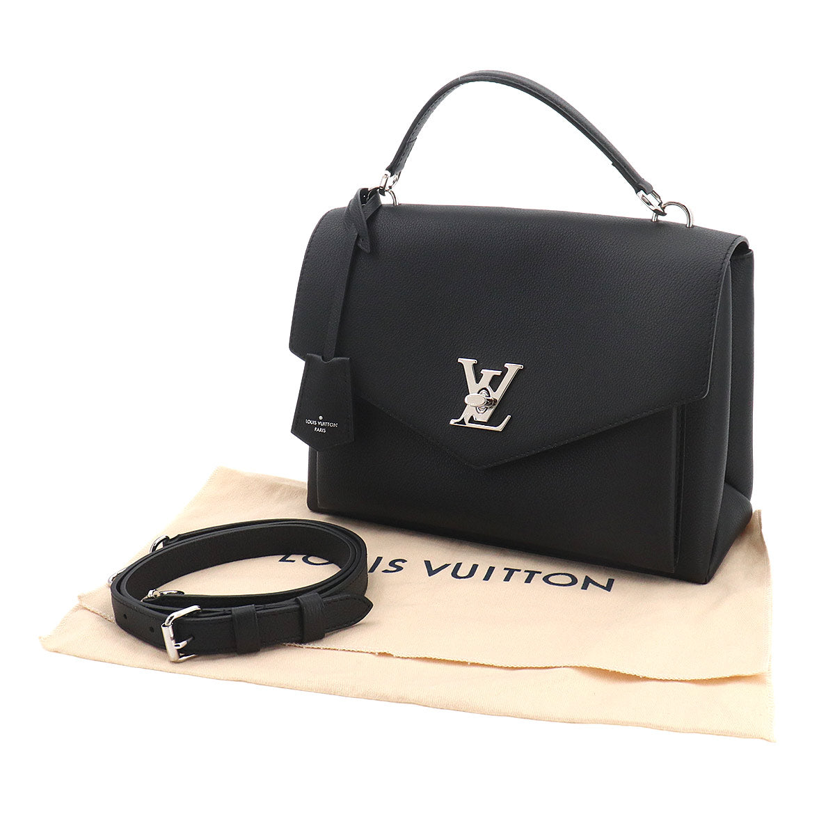 My Lock Me Satchel 2way Hand Bag Leather Noir M54849