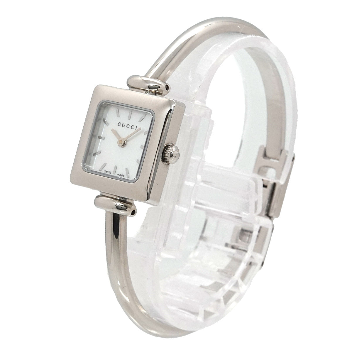 1900L YA019518 White Shell Dial Quartz Ladies Bangle Watch
