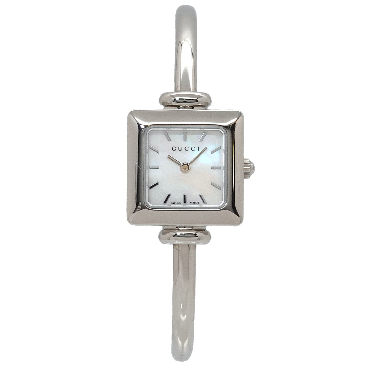 1900L YA019518 White Shell Dial Quartz Ladies Bangle Watch