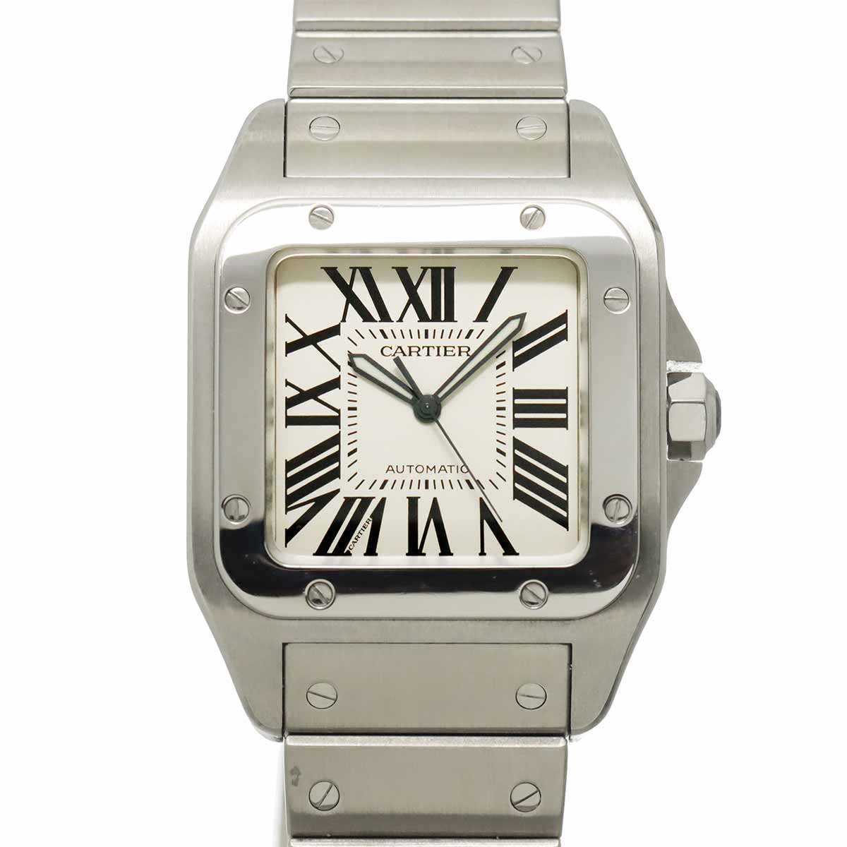 Santos 100 W200737G Automatic Silver Dial Mens Watch