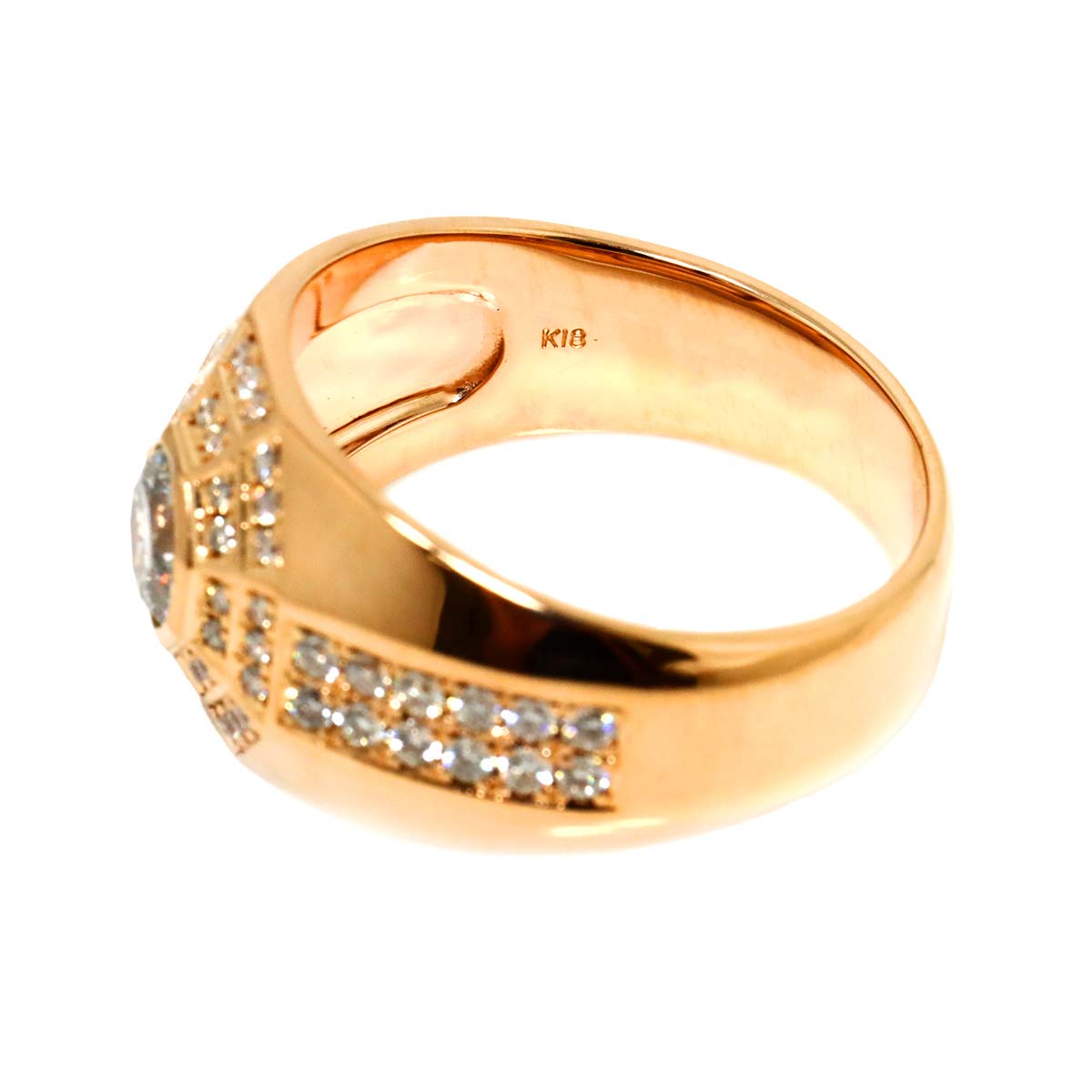 Diamond 1.026ct/0.85ct Ring 18K PG Pink Gold 750 Size10.75-11(US)