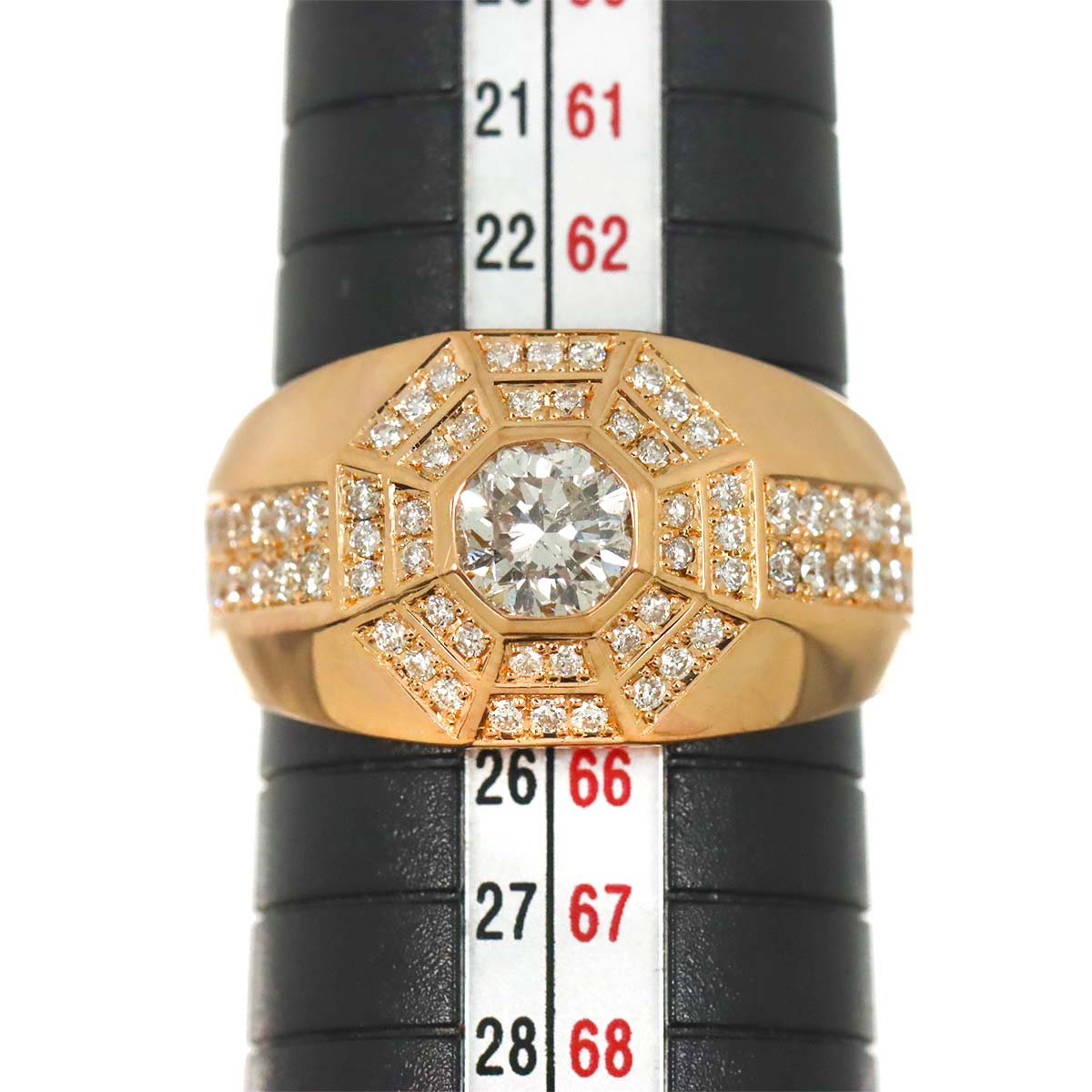 Diamond 1.026ct/0.85ct Ring 18K PG Pink Gold 750 Size10.75-11(US)