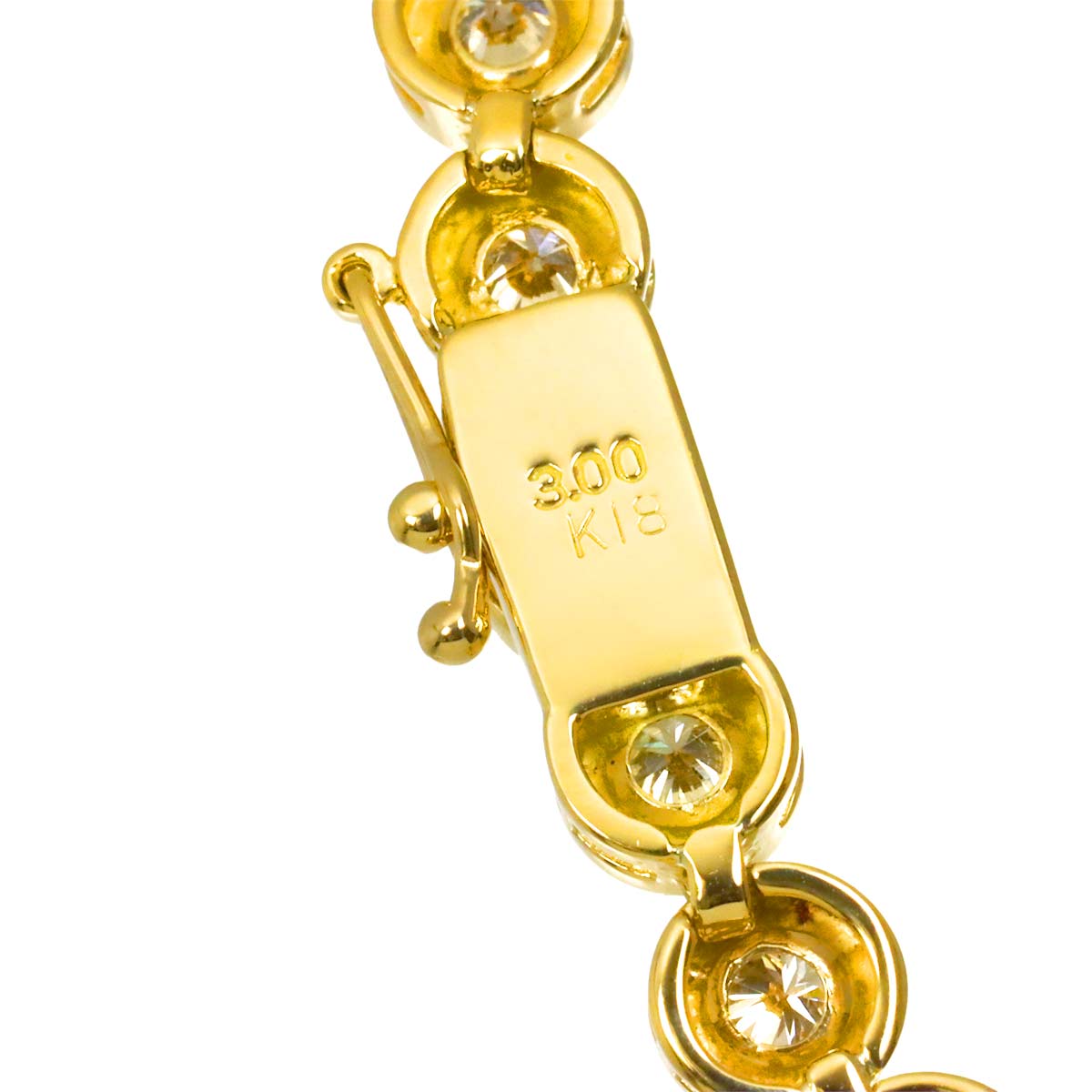 Diamond 3.00ct Bracelet K18 YG Yellow Gold 750