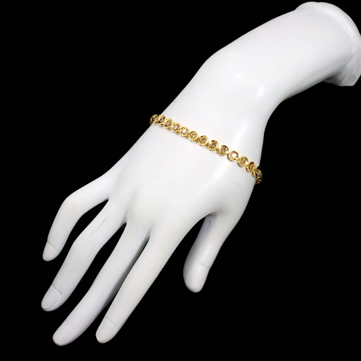 Diamond 3.00ct Bracelet K18 YG Yellow Gold 750