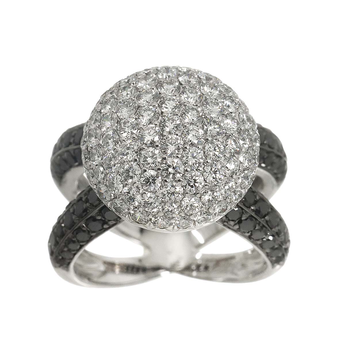 Diamond 1.77ct/1.08ct Ring 18K K18 WG White Gold size5.25(US)