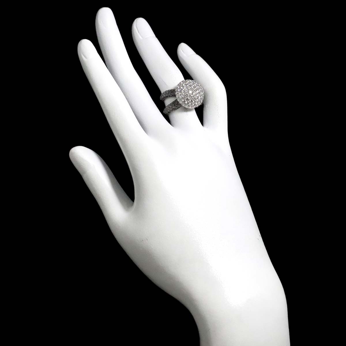 Diamond 1.77ct/1.08ct Ring 18K K18 WG White Gold size5.25(US)