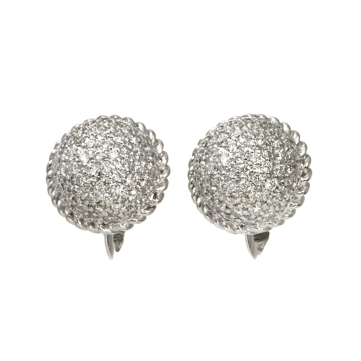 Diamond 0.725ct/0.725ct Earrings Clip on 18K WG 750