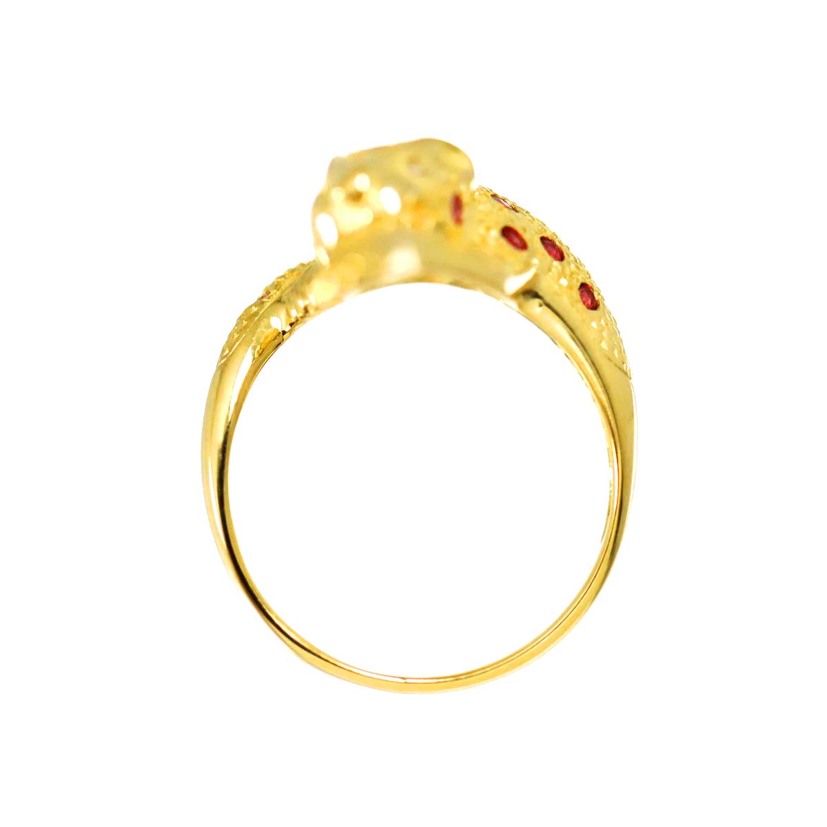 Ruby Diamond 0.10ct Ring 18K YG Yellow Gold 750 size6-6.25(US)