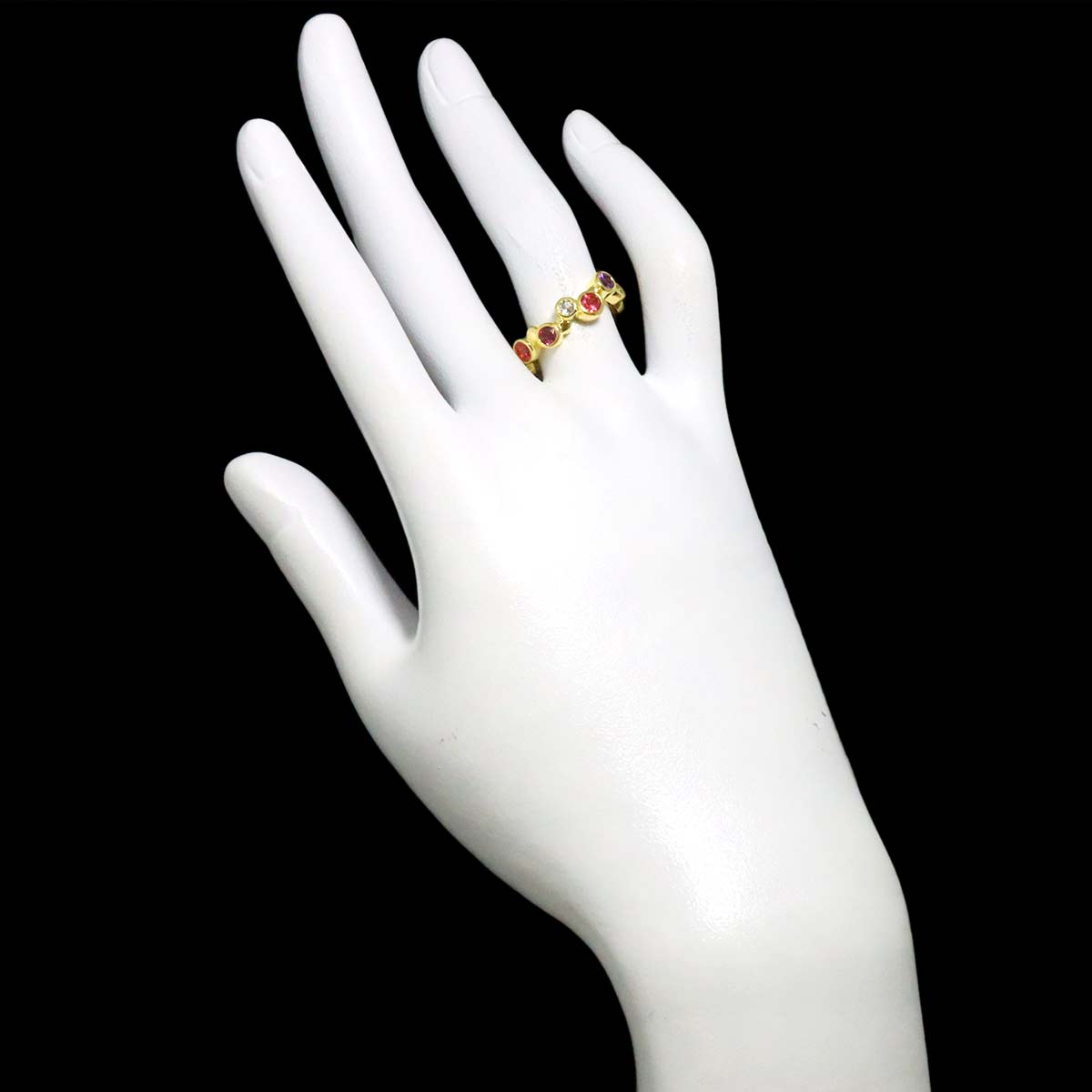 Tourmaline Amethyst Topaz 0.85ct Ring 18K YG Size6(US)