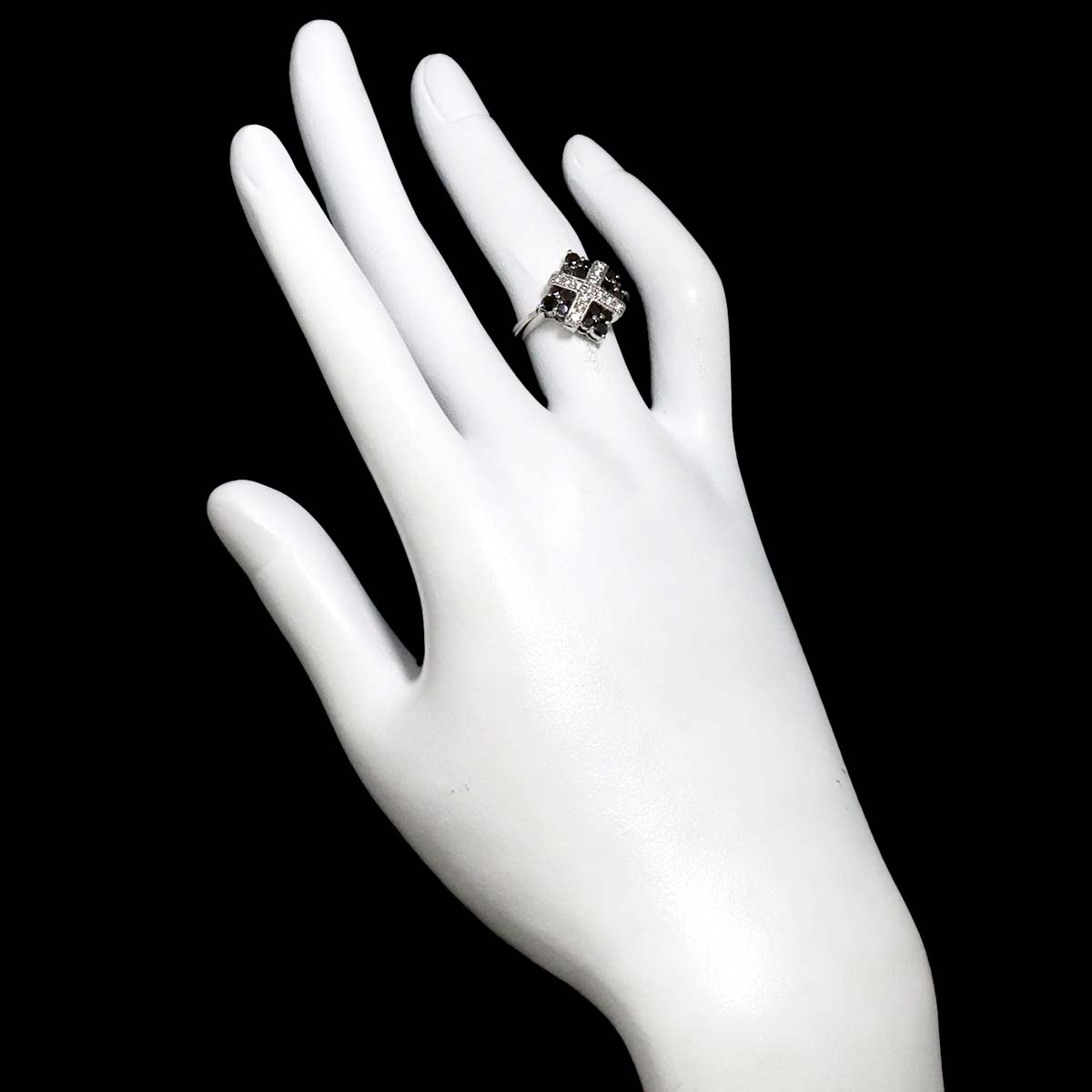 Diamond 0.66ct/0.14ct Ring 18K K18 WG White Gold size4.5-4.75(US)