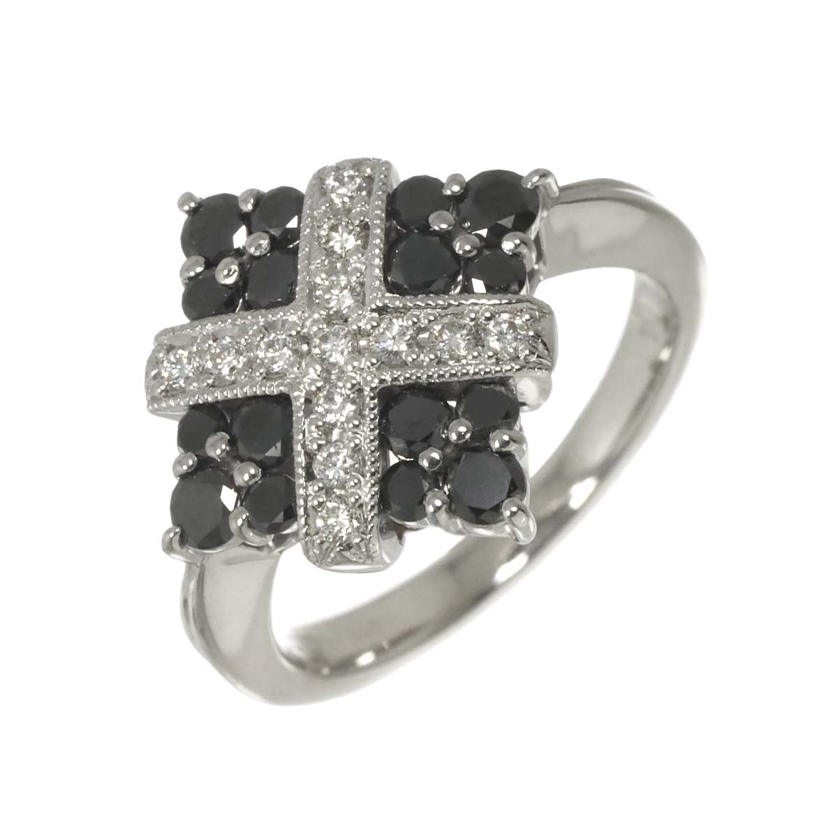 Diamond 0.66ct/0.14ct Ring 18K K18 WG White Gold size4.5-4.75(US)