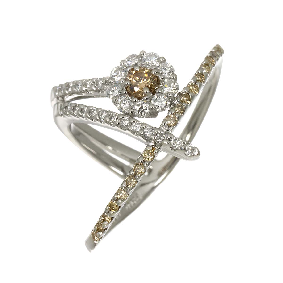 Diamond 0.55ct/0.45ct Ring Pt Platinum size6.75-7.25(US)