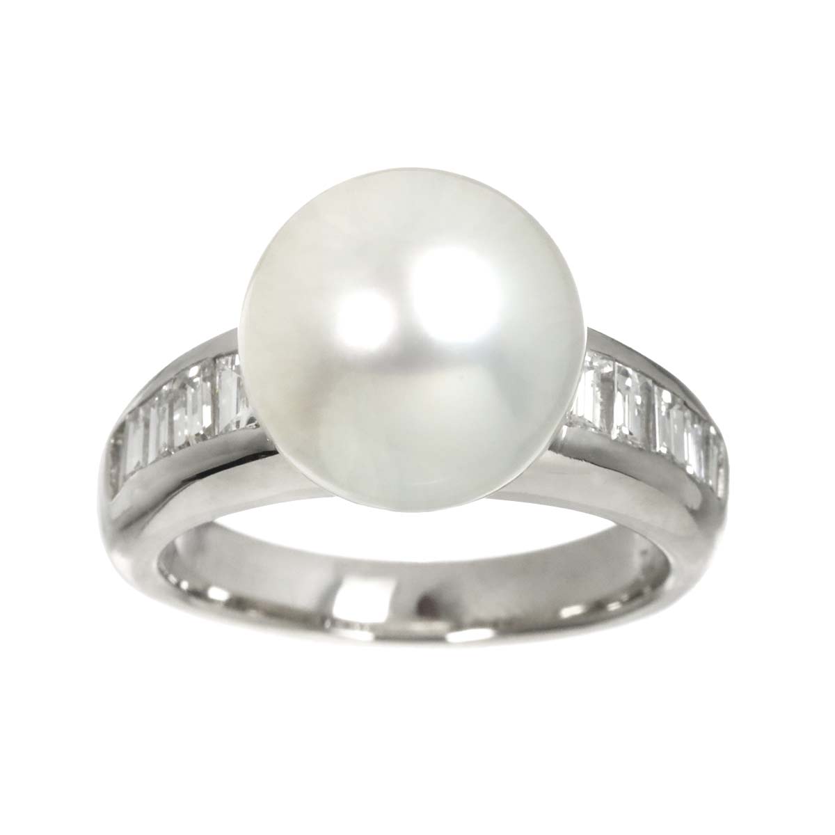 South Sea pearl 11.7mm Diamond 0.72ct Ring Pt Platinum Size6.75(US)