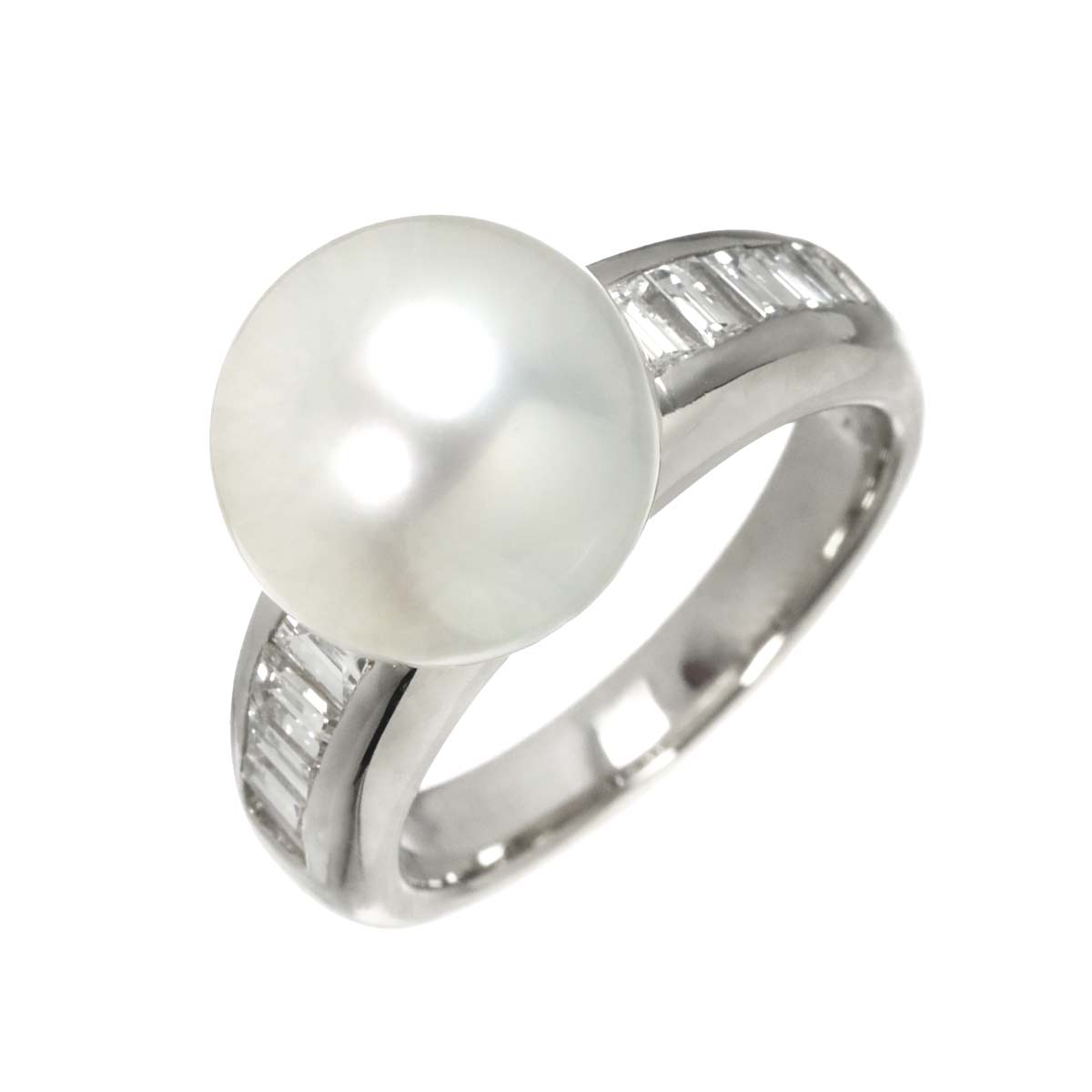 South Sea pearl 11.7mm Diamond 0.72ct Ring Pt Platinum Size6.75(US)