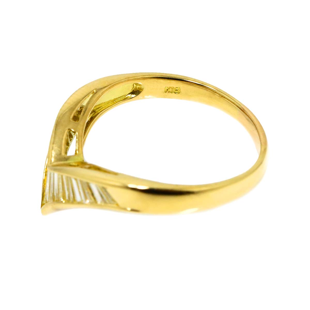 Diamond 0.51ct Ring 18K YG Yellow Gold 750 Size7.5(US)