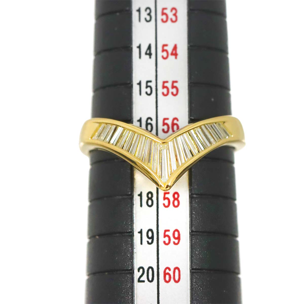 Diamond 0.51ct Ring 18K YG Yellow Gold 750 Size7.5(US)