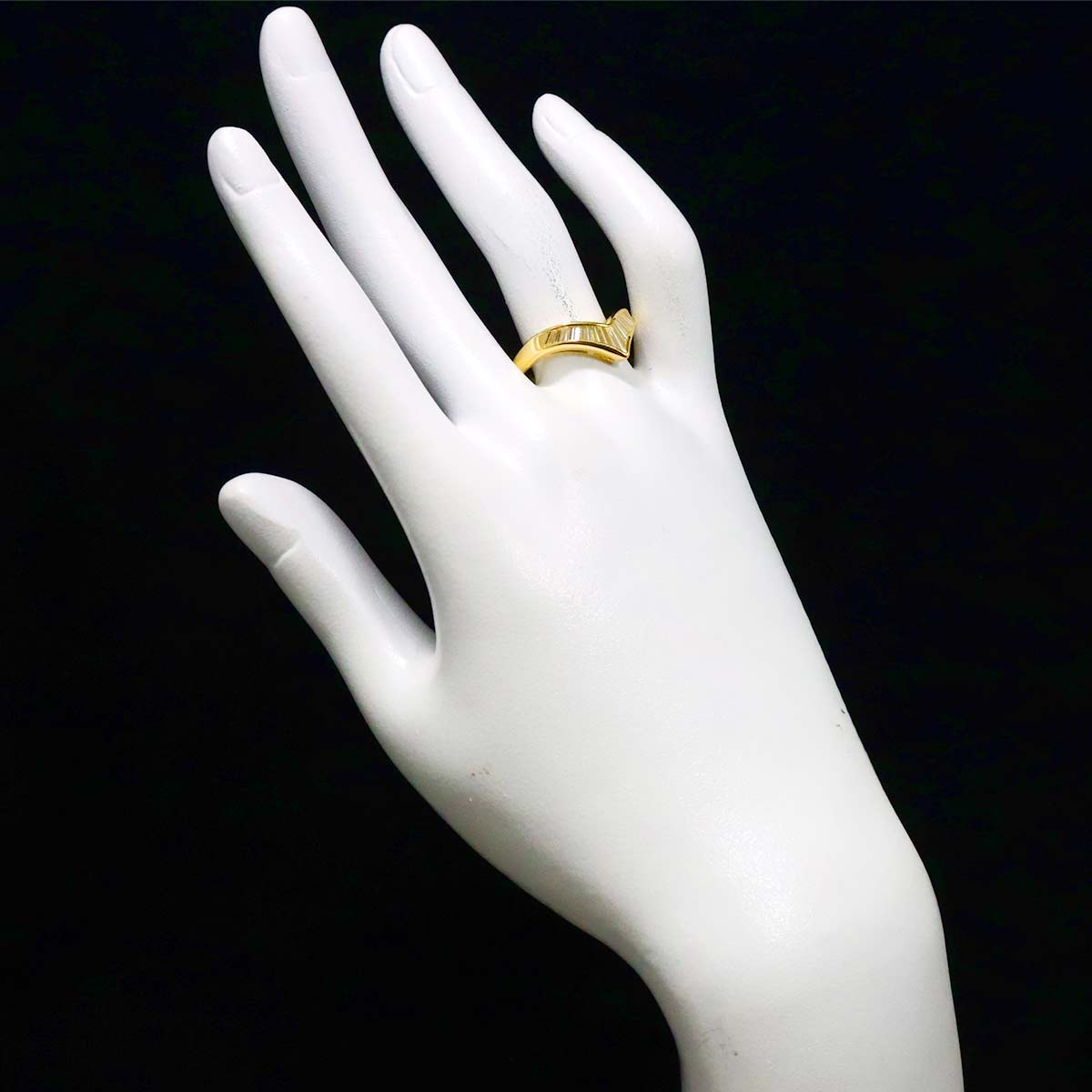 Diamond 0.51ct Ring 18K YG Yellow Gold 750 Size7.5(US)