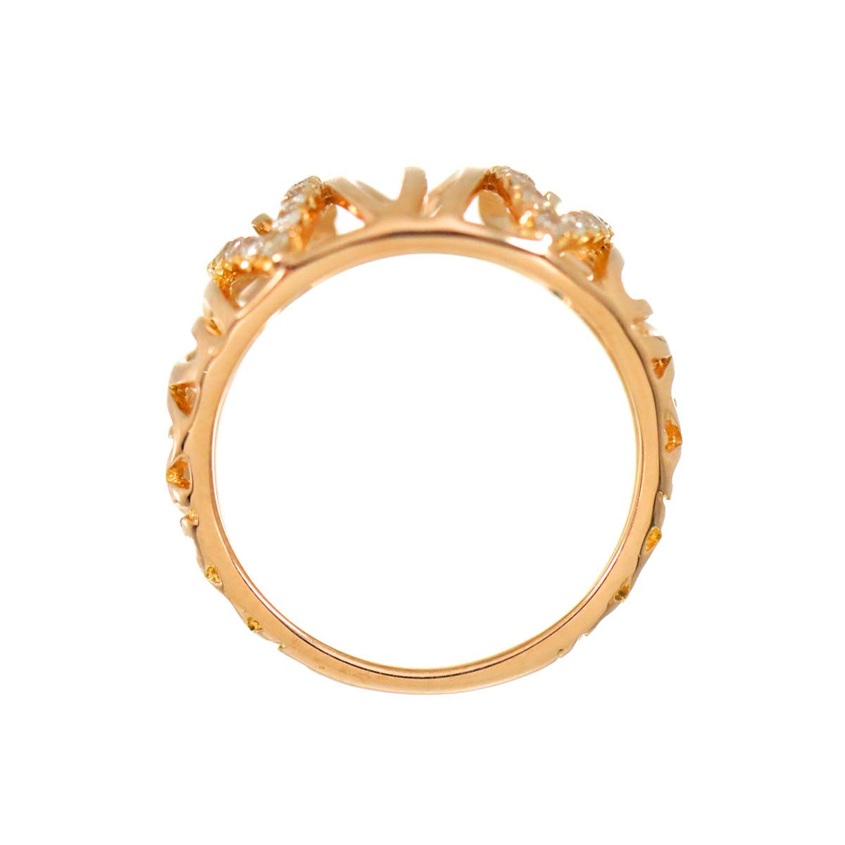 Diamond 0.28ct Ring 18K PG Pink Gold 750 Size5.25-5.5(US)