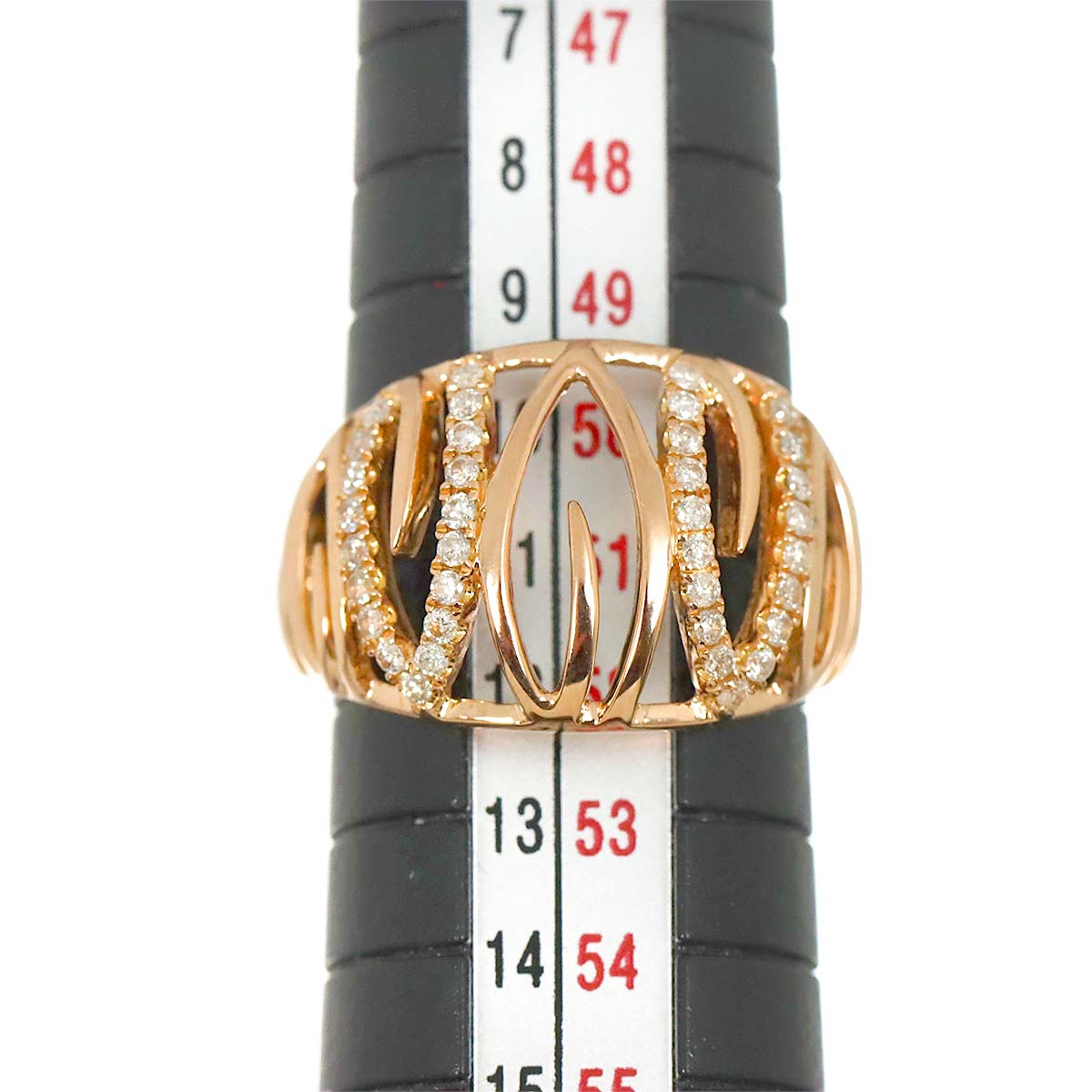 Diamond 0.28ct Ring 18K PG Pink Gold 750 Size5.25-5.5(US)
