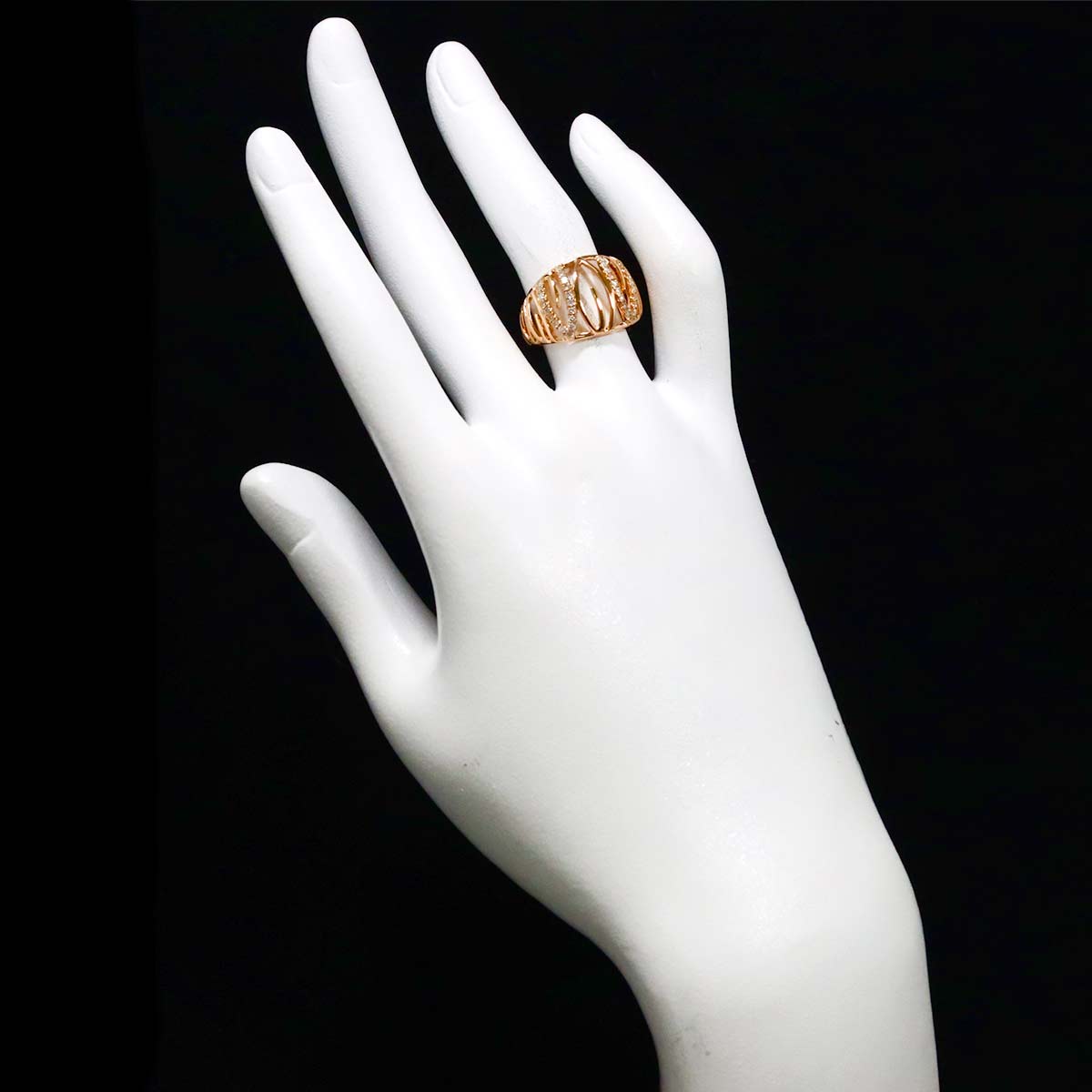 Diamond 0.28ct Ring 18K PG Pink Gold 750 Size5.25-5.5(US)