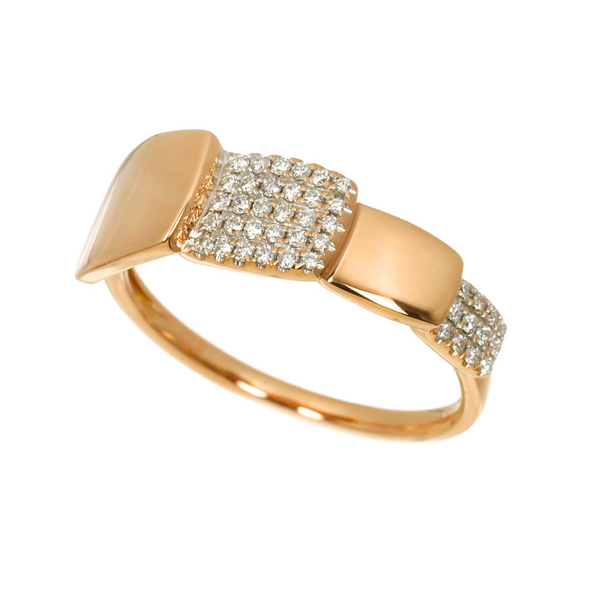 Diamond 0.14ct Ring 18K PG Pink Gold 750 Size6.25-6.5(US)