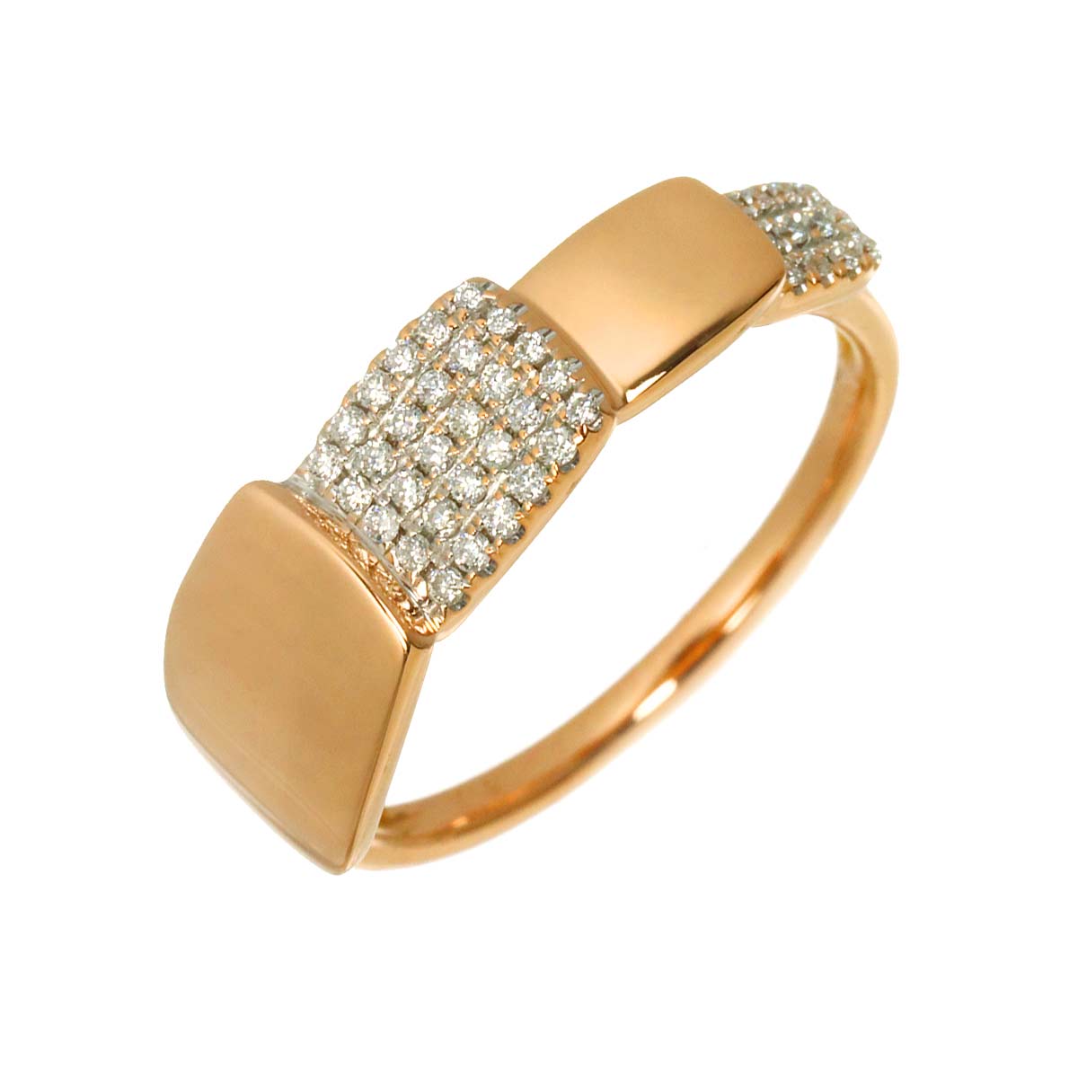 Diamond 0.14ct Ring 18K PG Pink Gold 750 Size6.25-6.5(US)