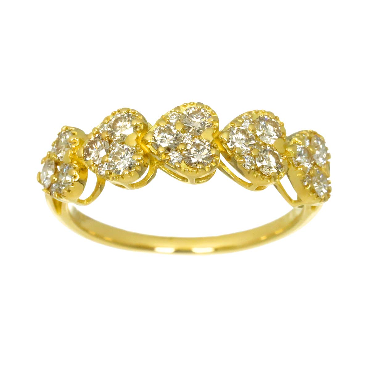 Diamond 0.70ct Ring 18K YG Yellow Gold 750 size6(US)