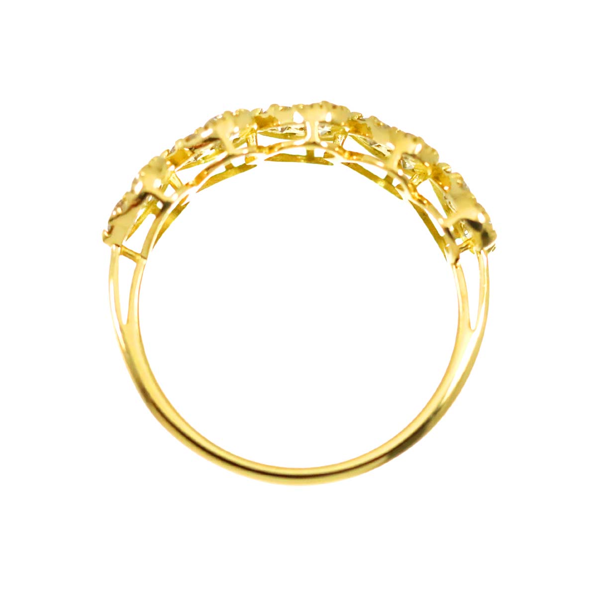 Diamond 0.70ct Ring 18K YG Yellow Gold 750 size6(US)