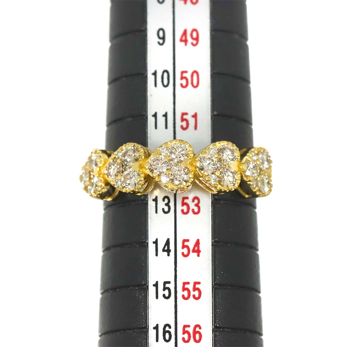 Diamond 0.70ct Ring 18K YG Yellow Gold 750 size6(US)