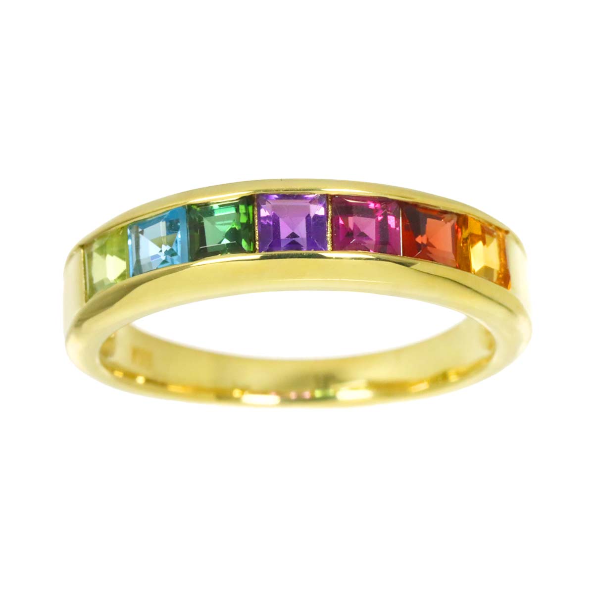 Multi Stone Ring 18K YG 750 Size7.25(US)