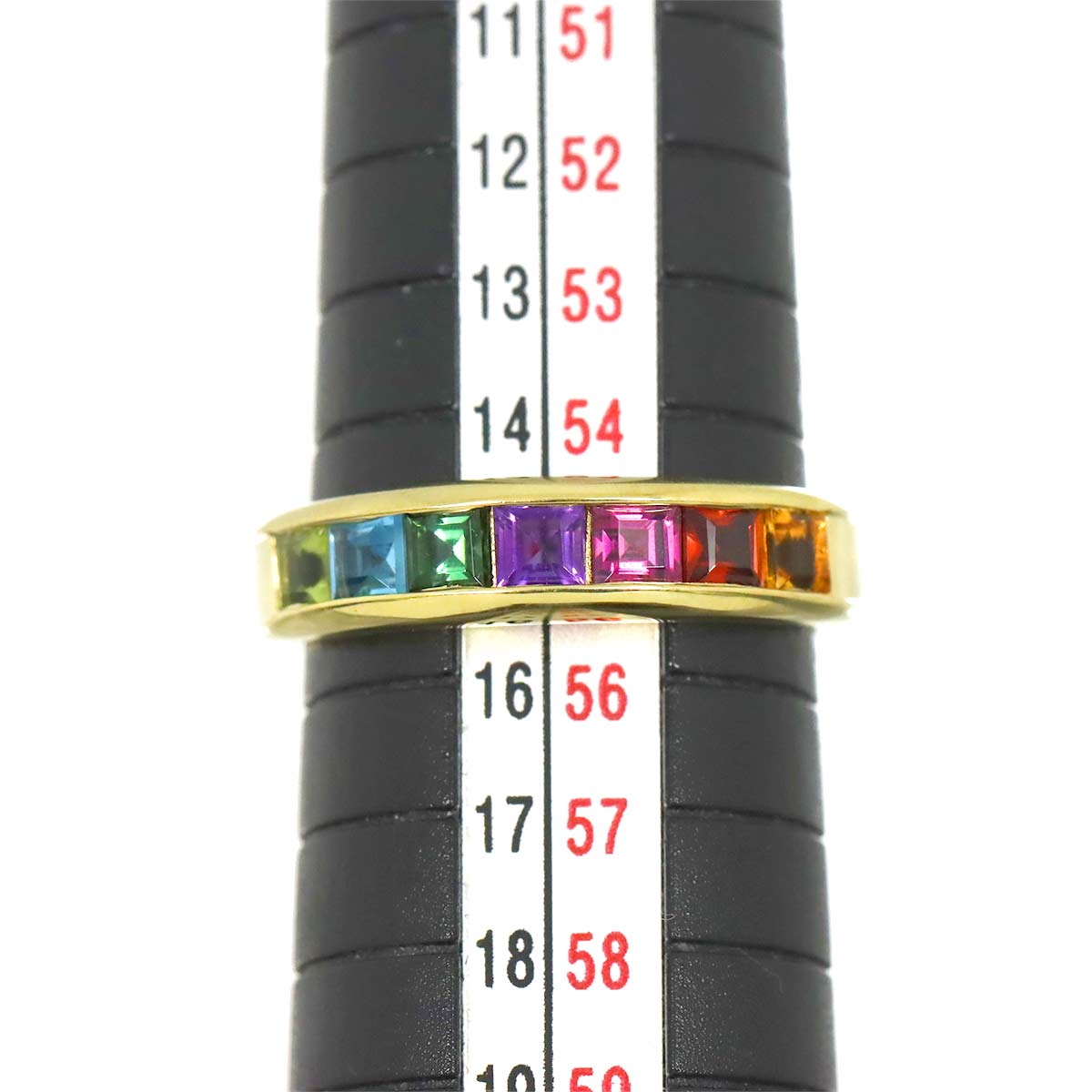 Multi Stone Ring 18K YG 750 Size7.25(US)