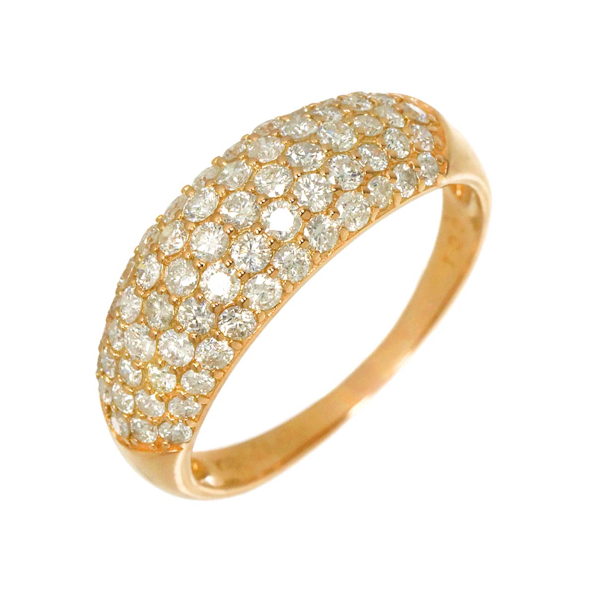 Diamond 1.00ct Ring 18K YG Yellow Gold 750 Size6.25-6.5(US)