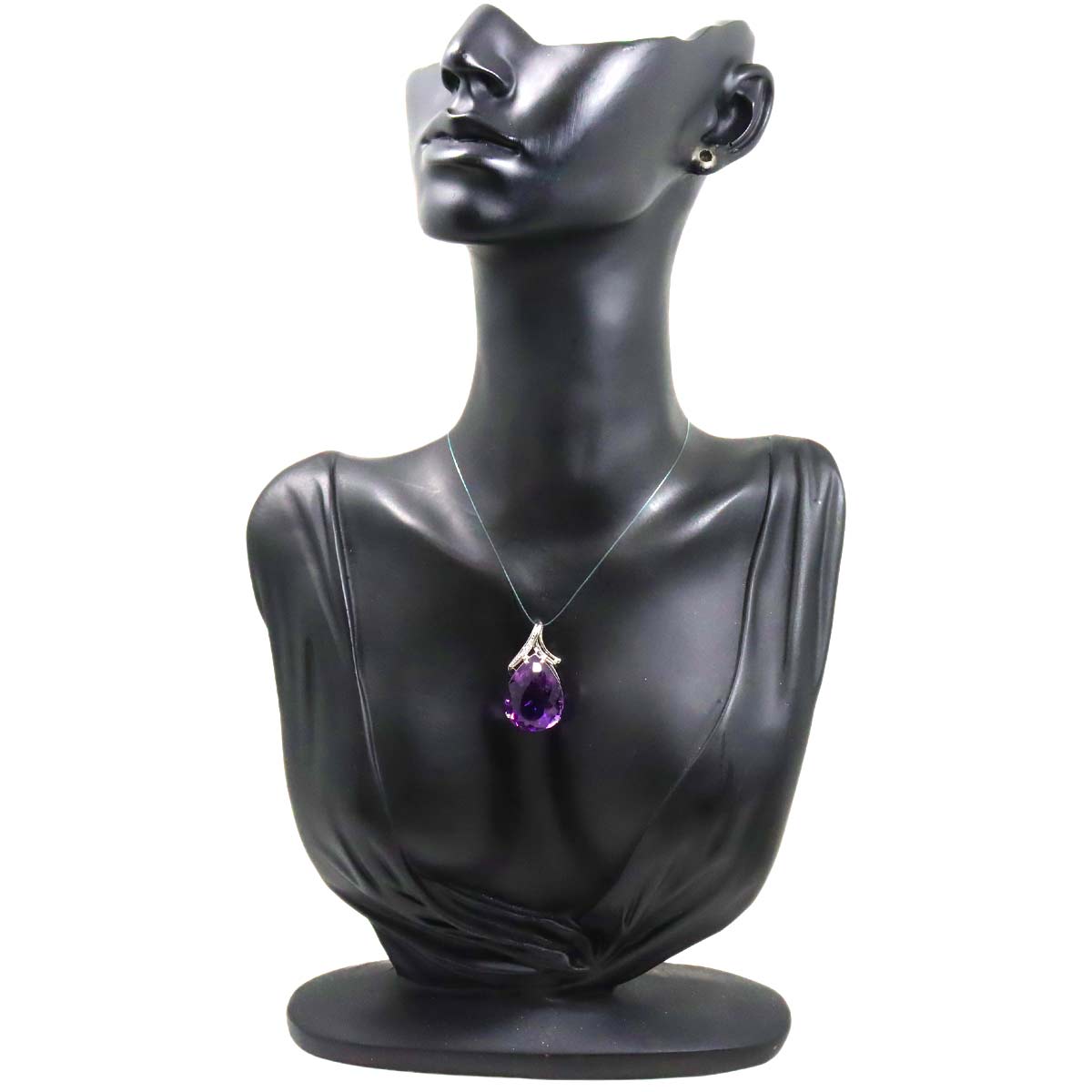 Amethyst 28.00ct Diamond 0.02ct Pendant Top 18K K18 WG White Gold 750