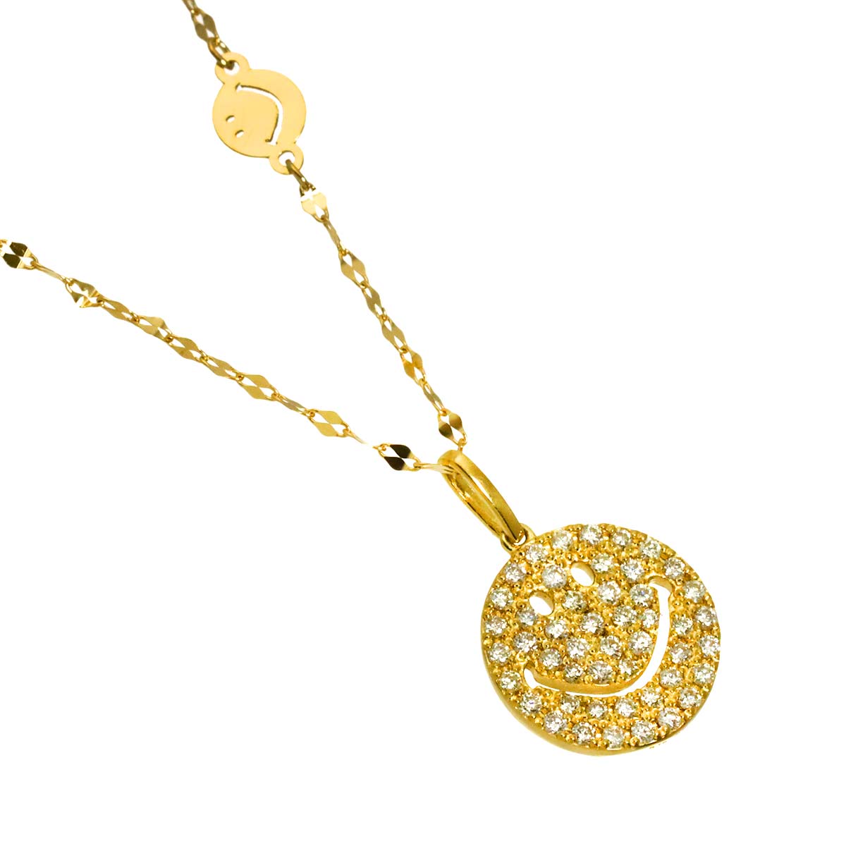 Diamond 0.20ct Necklace 18K K18 YG Yellow Gold 750