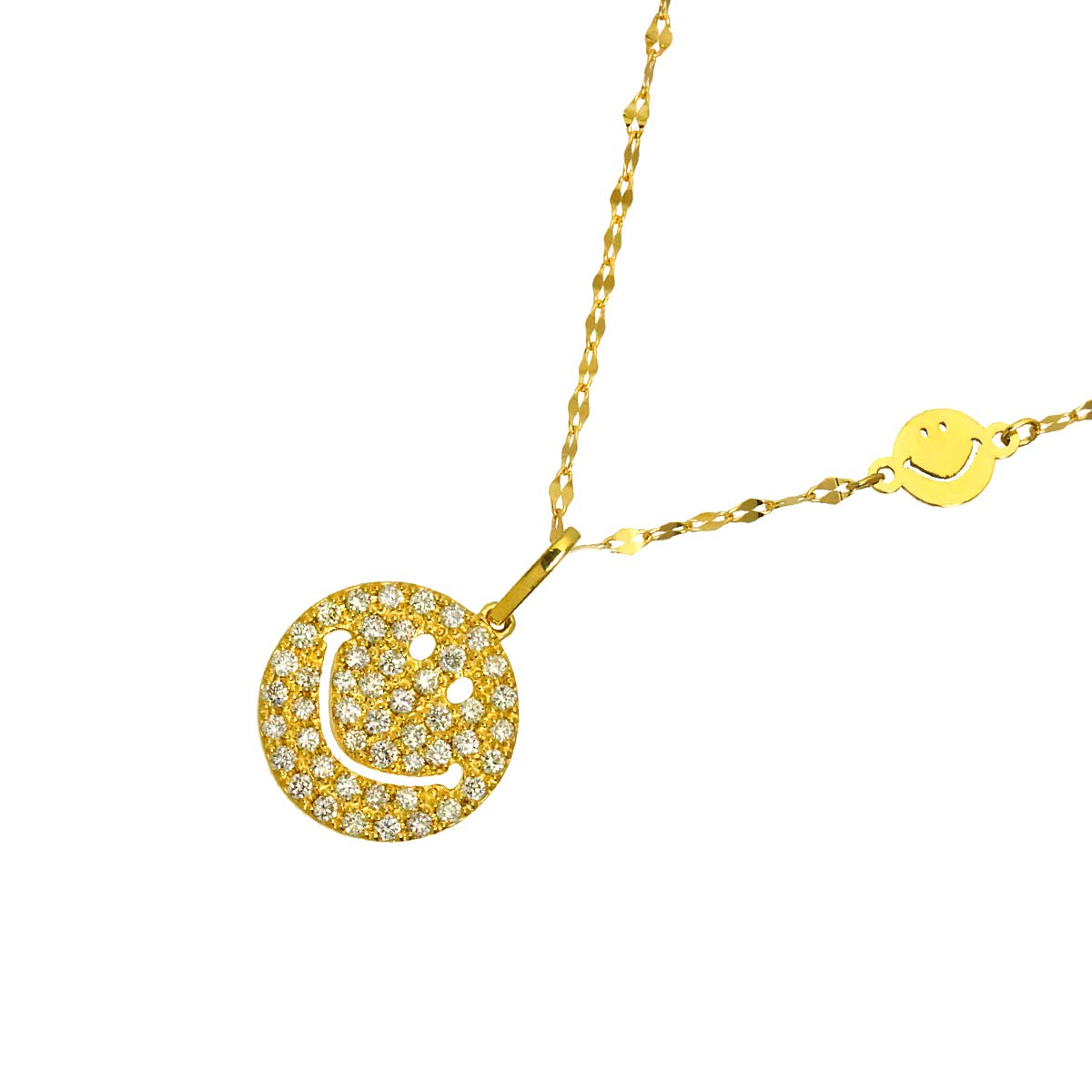 Diamond 0.20ct Necklace 18K K18 YG Yellow Gold 750