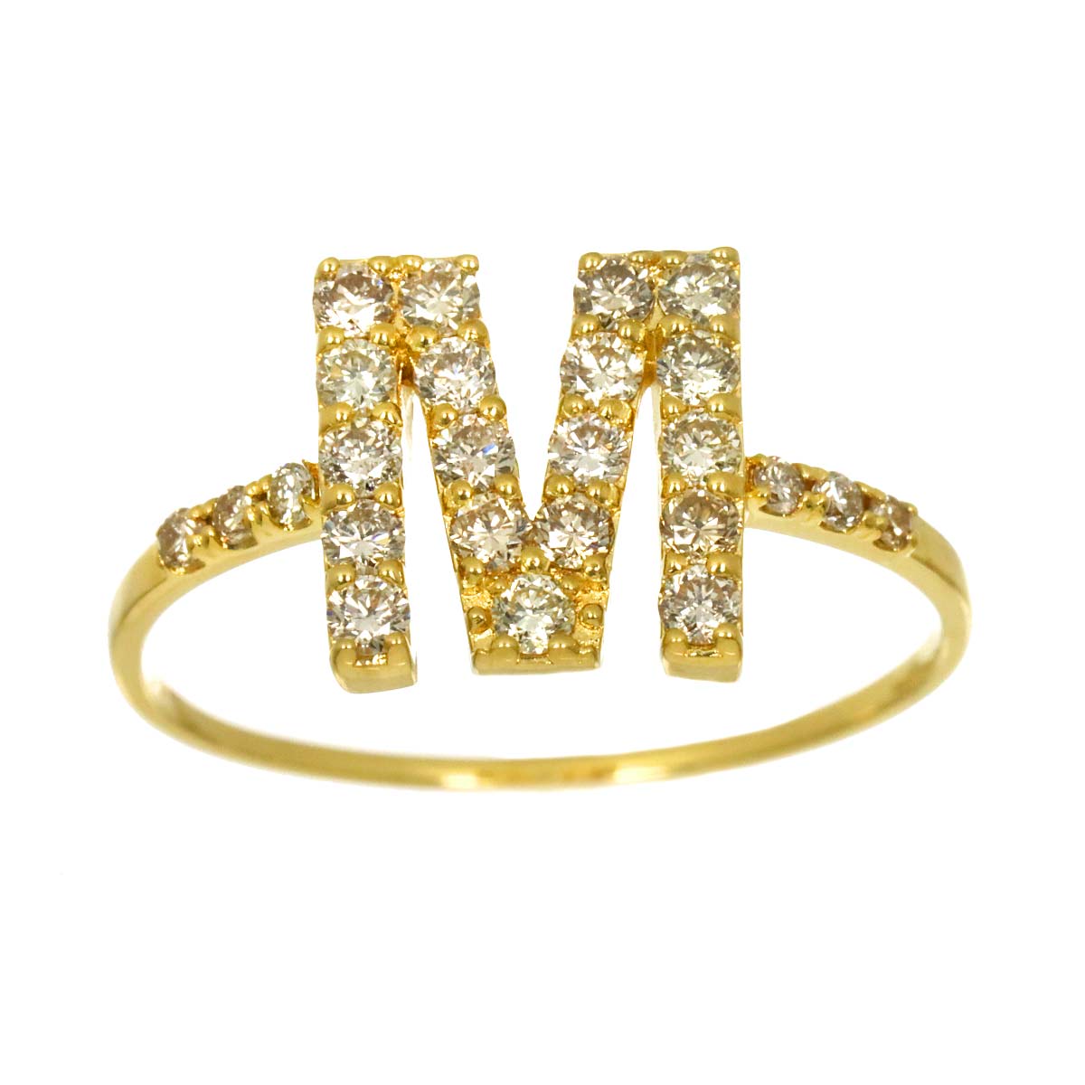 Diamond 0.45ct Ring 18K YG Yellow Gold 750 size6(US)