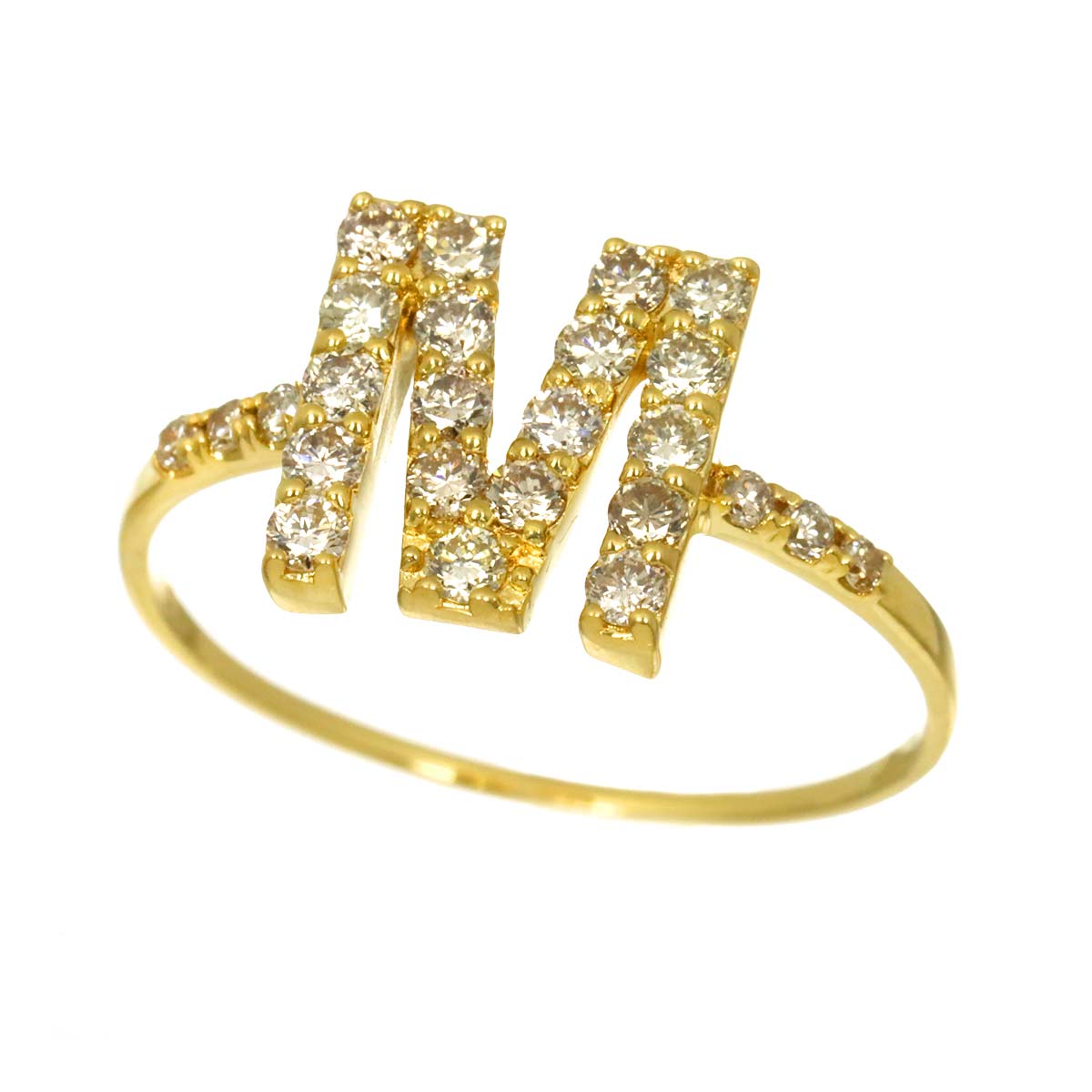 Diamond 0.45ct Ring 18K YG Yellow Gold 750 size6(US)