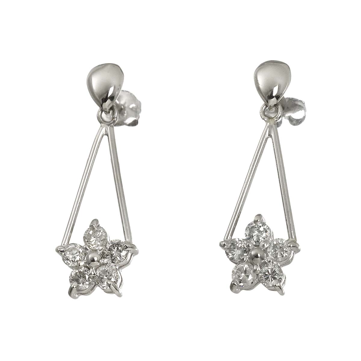 Diamond 0.25ct/0.25ct Earrings Pierced Pt Platinum