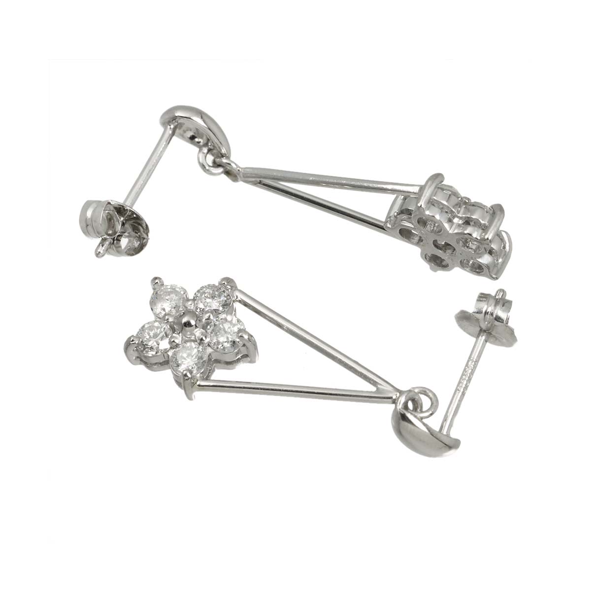 Diamond 0.25ct/0.25ct Earrings Pierced Pt Platinum