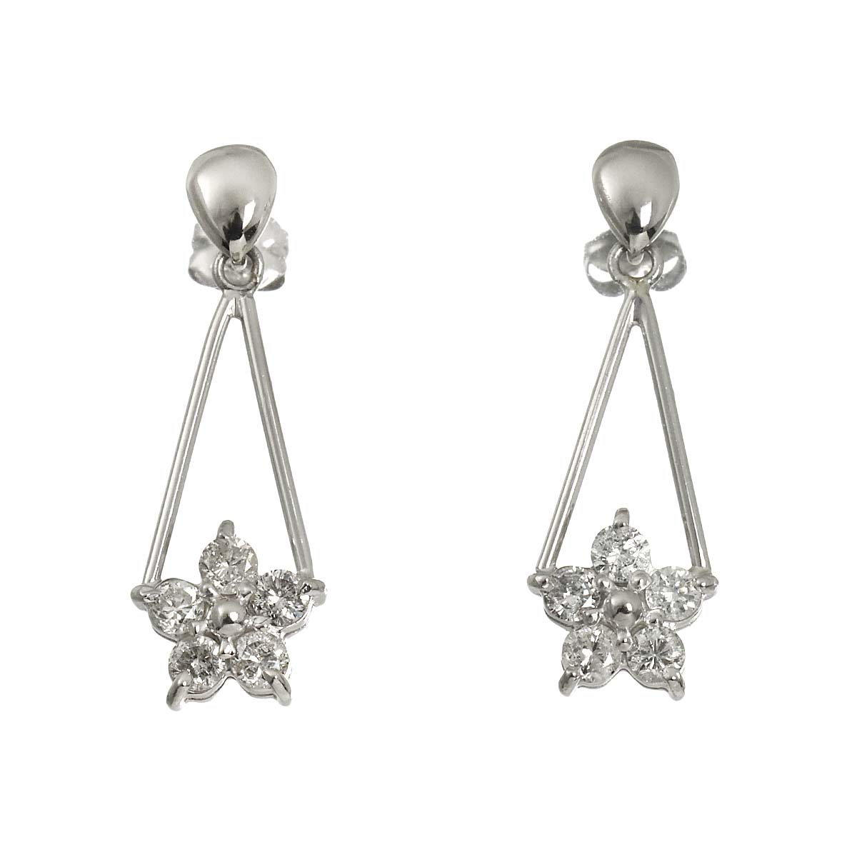 Diamond 0.25ct/0.25ct Earrings Pierced Pt Platinum
