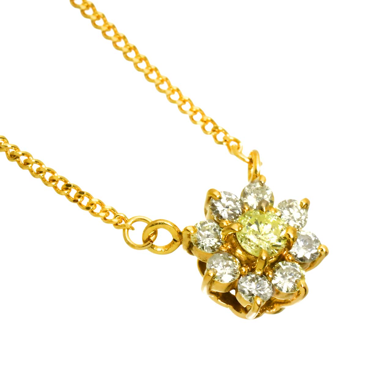 Diamond 0.30ct Necklace 18K YG Yellow Gold 750
