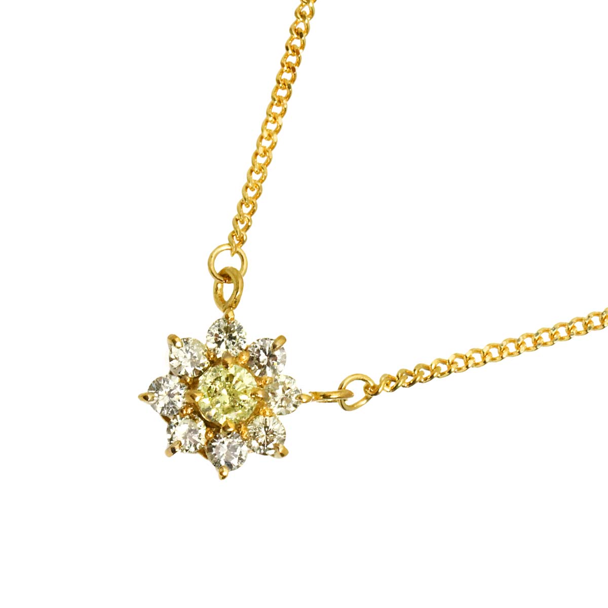Diamond 0.30ct Necklace 18K YG Yellow Gold 750
