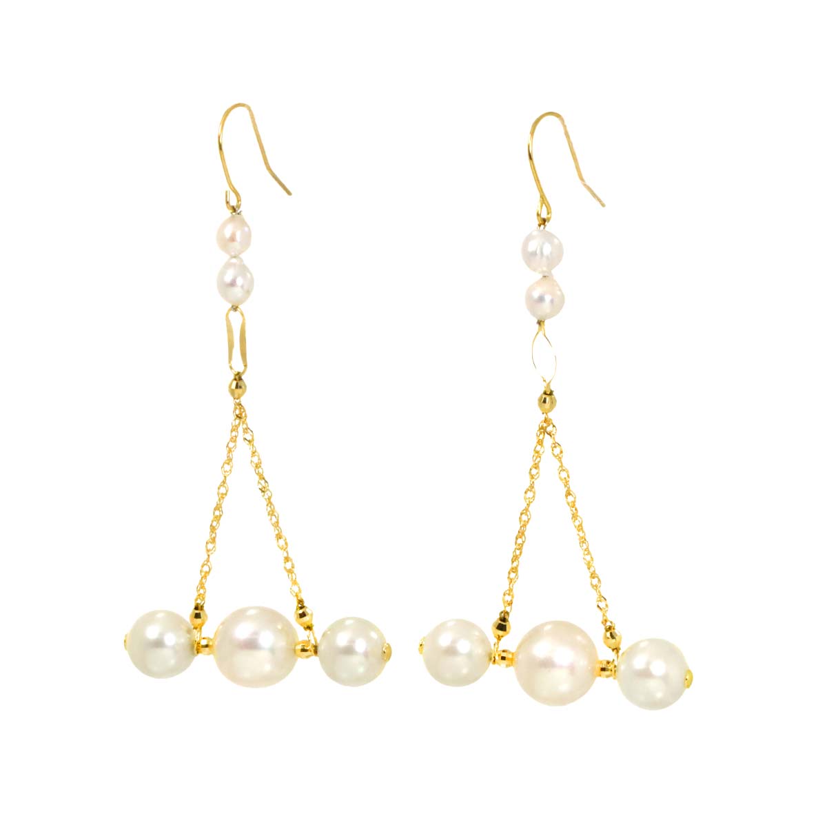 Akoya Pearl 3-6.9mm Earrings Pierced 18K YG 750