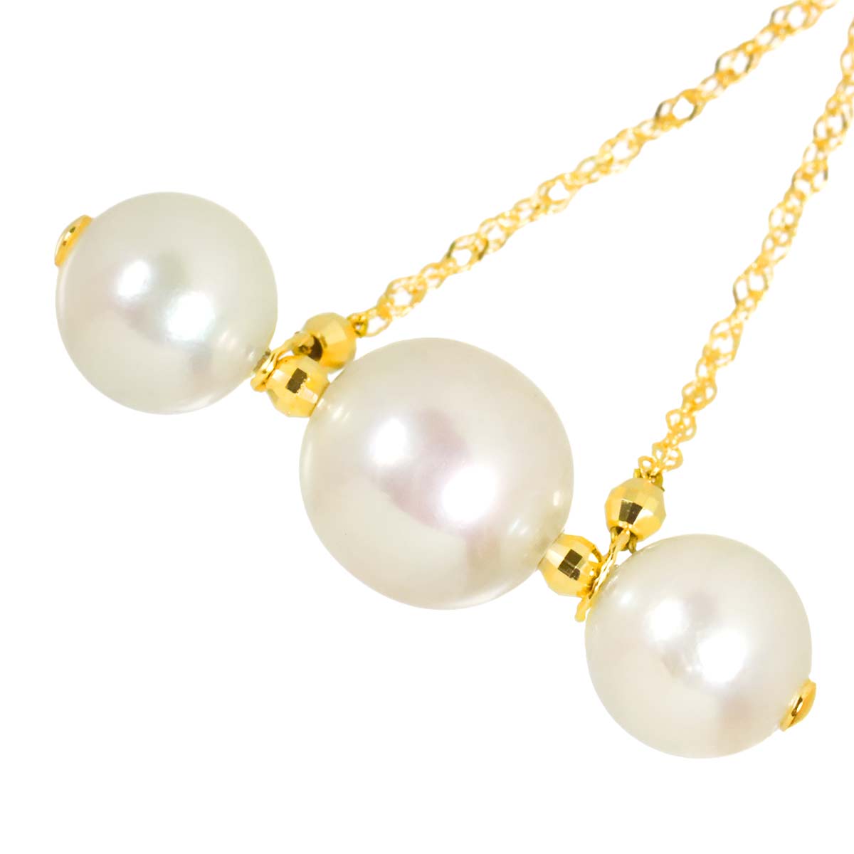 Akoya Pearl 3-6.9mm Earrings Pierced 18K YG 750