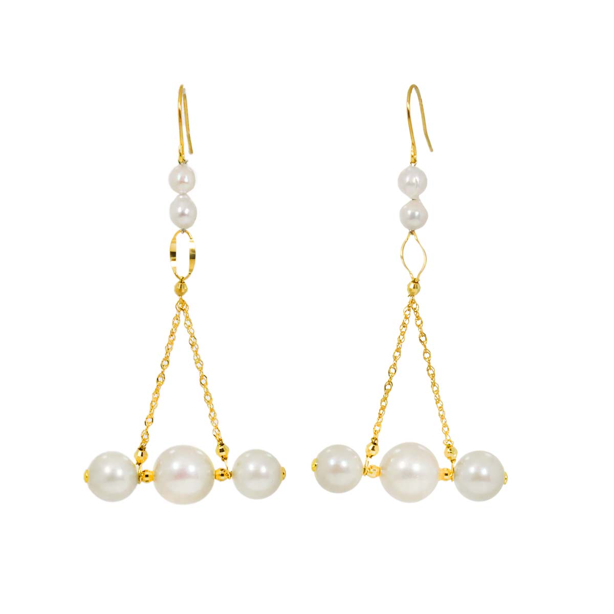 Akoya Pearl 3-6.9mm Earrings Pierced 18K YG 750