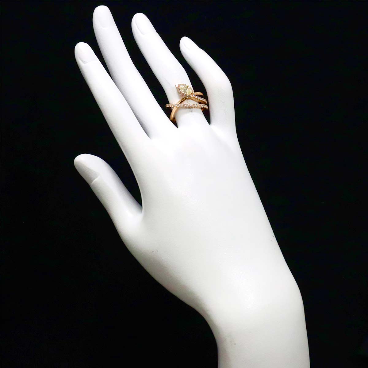 Diamond 0.64ct/0.586ct Ring 18K PG Pink Gold 750 Size5.25-5.5(US)